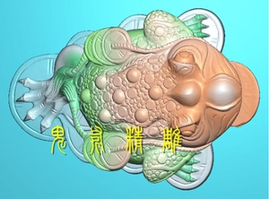 2019三角金蟾扫描005 精雕图jdp 灰度图bmp 电脑雕刻图a