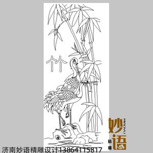 竹雕图案线描稿图片