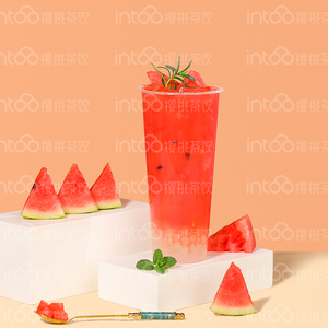 【西瓜啵啵】樱淘星球奶茶店冲调饮品高清海报图片贴画电子版素材