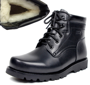 3513精品男式真皮羊毛军工靴高帮保暖棉皮鞋厚底防滑男棉鞋牛皮靴