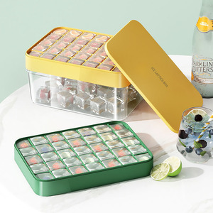 硅胶冰块模具带盖制冰盒家用食品级制冰神器自制冰块冻冰储存盒子