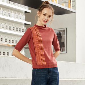 衣之庄园2021春夏秋季新品中袖半袖五分袖小衫薄宽松t恤女2138015