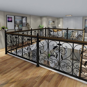 铁艺栏杆护栏楼梯扶手定制做欧式飘窗家用防护栏阁楼室外阳台围栏