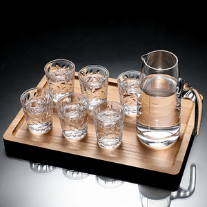 白酒杯套装分酒器白酒家用 饭店2两小酒杯一口杯小号酒盅玻璃酒壶