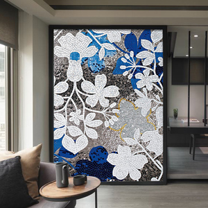 马赛克背景墙简约现代客厅电视玄关玻璃装饰剪画拼图艺术拼花瓷砖