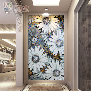 新品 马赛克背景墙 简约现代客厅 玄关过道背景 拼图剪画拼花瓷砖