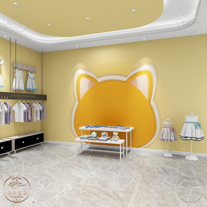 3d卡通童装服装店墙纸母婴童鞋直播间背景墙儿童房幼儿园前台壁纸