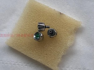 手表配件 柄头 适用于梅花大师系列 83588 把头 带绿宝石表冠