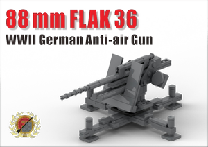 【东积院】flak36 88毫米防空炮 88炮 乐高式积木模型moc