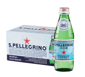 意大利圣培露含气天然矿泉水,普娜天然矿泉水250ml,750ml玻瓶