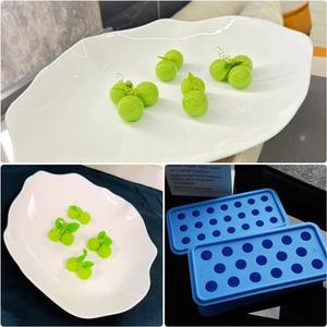 阳光玫瑰模具网红青提榴莲圆形磨具创意冷菜意境菜球形硅胶模具