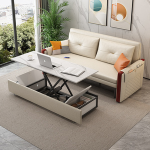 可折叠沙发床多功能两用小户型客厅双人伸缩床带升降茶几储物沙发