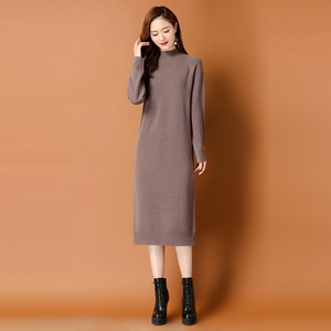 大码山羊毛连衣裙