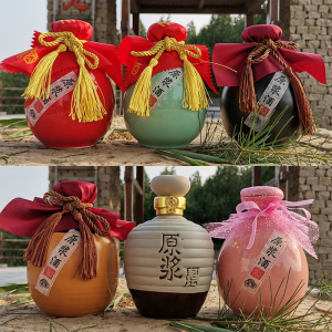 红色小酒壶一斤装陶瓷酒瓶仿古土陶酒壶空白酒瓶家用散酒空瓶酒坛