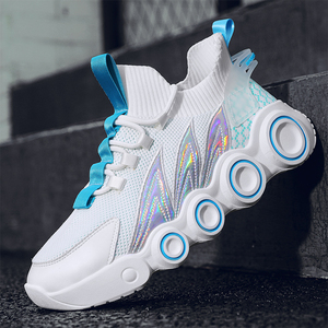 2021新款男士风火轮滑轮飞织潮鞋鞋子男运动休闲鞋网布潮款运动鞋