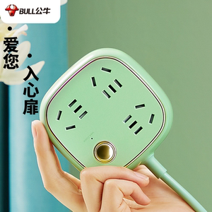 公牛插座方型创意复古usb插线板多功能插排多孔只能电源插板带线