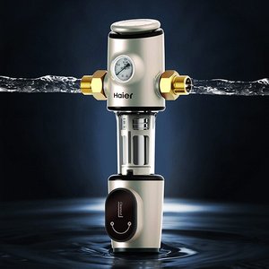 海尔前置过滤器家用全屋自来水过滤反冲洗水路保护净水器全铜hp15