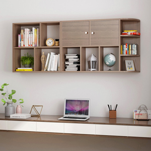 书架墙上置物架实木隔板书柜壁挂式客厅卧室墙面装饰壁柜收纳柜子