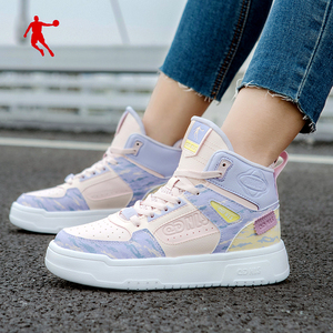 乔丹板鞋高帮女鞋新款冬季休闲鞋子皮面防水空军一号女款运动鞋女