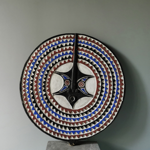 物集|africa非洲faso太阳神面具木雕壁挂部落摆件酒店家居墙饰