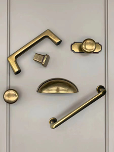 美式古铜抽屉橱柜门把手中式复古家具拉手高端衣柜门锌合金小拉手