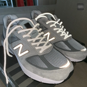 适配新百伦nb999v5 990纽巴伦3m反光鞋带new balance 998黑色鞋绳