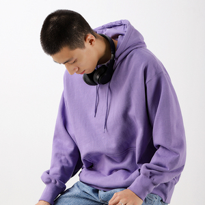 玫紫色 烟灰紫 430g重磅纯色简约连帽卫衣树莓紫显白气质情侣外套