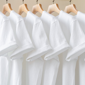 270g重磅夏季白色纯棉短袖t恤 精梳棉厚实美式咔叽无缝打底男女款