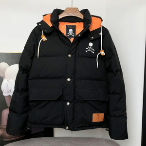 mmj90羽绒服男装街头潮牌刺绣骷髅头时尚保暖拉链连帽外套冬季ins