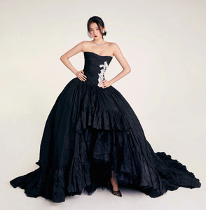 兮以然高端定制关晓彤同款2021新电影图兰朵暗黑色公主裙婚纱礼服