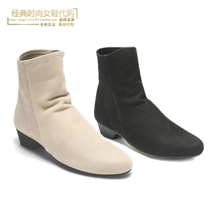 专柜代购 2020秋冬新款雅氏5ng4真皮乳胶底侧拉链正装女鞋短靴