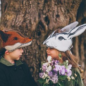 Animalesque手工兔子头饰发带眼罩帽子森系复古儿童卡通聚会拍照
