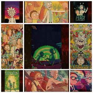 rick and morty海报瑞克和莫蒂周边卡通美动漫壁纸 墙贴 装饰画