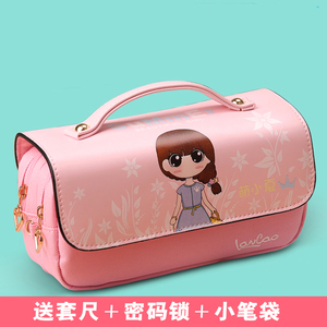 萌萌可爱笔袋女孩韩国女童小清新文具盒小学生用简约初中生大容量