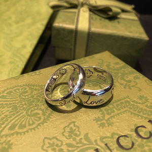 21新款代购gucci古驰戒指女古奇blind for love 对戒纯银情侣珐琅