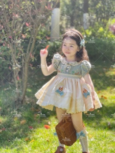｛小松鼠｝女童连衣裙夏款23年新款自带蓬度裙子气质儿童公主裙