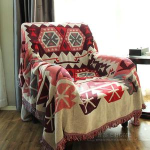 外贸美式沙发垫春秋四季通用防滑全盖棉线沙发毯高级感盖巾床盖毯
