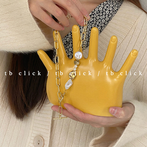 click中古陶瓷摆件六手指首饰架小众奇趣装饰道具戒指饰品陈列