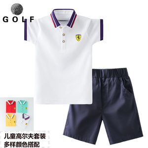 儿童高尔夫服装golf球服男女童套装夏季透气短袖T恤弹力五分中裤