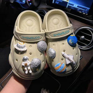 洞洞鞋男童软底防滑儿童学生星球外太空外穿包头凉拖鞋中大童凉鞋