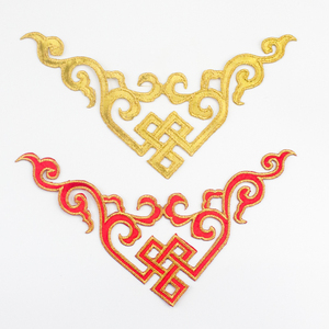 刺绣布贴演出服装辅料配饰古装戏曲云纹绣片民族风手工diy熨烫花