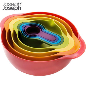 英国joseph多功能烘焙碗彩虹盆洗菜盆沥水篮量勺擀面搅拌分离8件