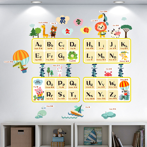 26个英文字母墙贴防水教室装饰墙贴纸大小班托管中心环创环境布置