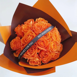 广州同城配送七夕情人节生日花束橙色玫瑰花女友领证求婚米奇花园