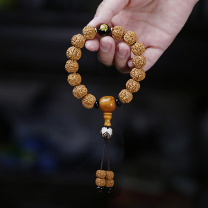 尼泊尔金刚菩提子手串精品男士原籽手链文玩配饰盘玩佛珠念珠手持