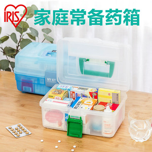 日本爱丽思IRIS家庭小药箱收纳盒家用小型小号便携塑料加厚放药盒