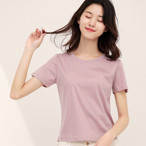 丝光棉白色t恤女短袖修身纯棉夏女装2021新款潮ins洋气小个子短款