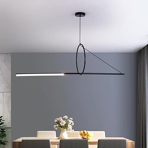 北欧极简创意LED几何线条造型设计师餐厅吧台长条形个性 牙刷吊灯