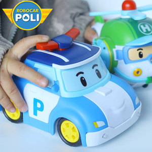 变形珀利警长poli玩具儿童警车罗伊救援车安巴男孩宝宝汽车2-4岁3