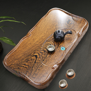 茶盘家用黑檀木实木花梨鸡翅木茶台茶海长方形现代简约茶功夫茶具